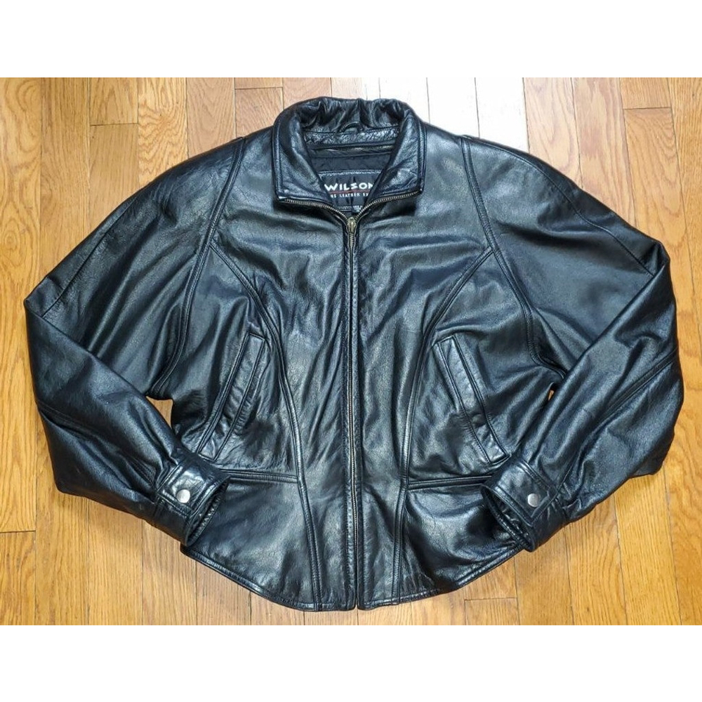 WILSONS | Black Leather Cafe Moto Racer Jacket M